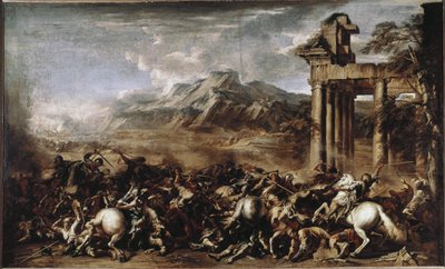 英雄の戦い（油彩・キャンバス 作： Salvator Rosa