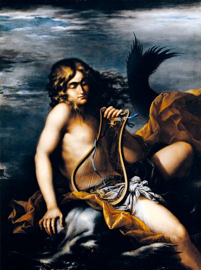 ドルフィンに乗ったアリオン サルヴァトール・ローザ（1615-1673）作 油彩・カンヴァス 作： Salvator Rosa