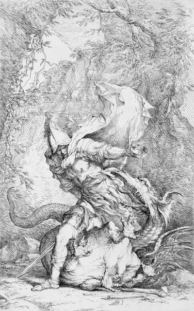 ジェイソンとドラゴン、カリフォルニア州。 1663-64。 作： Salvator Rosa