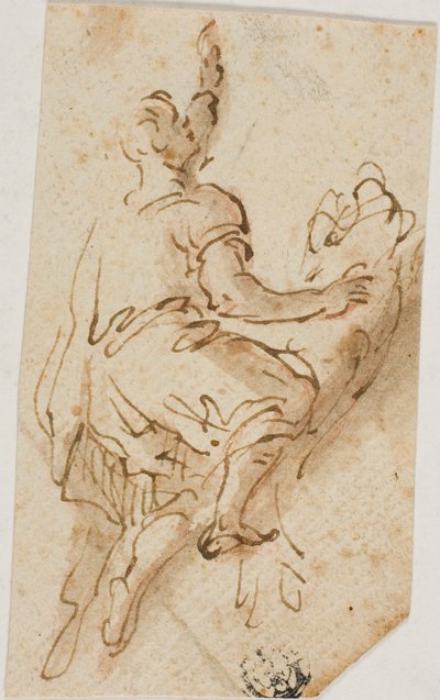 ライオンをマウントする男 作： Salvator Rosa