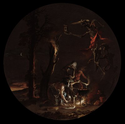 魔術のシーン：夜、c。 1645-1649。 作： Salvator Rosa