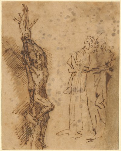 ポリクラテスの磔刑の習作 作： Salvator Rosa