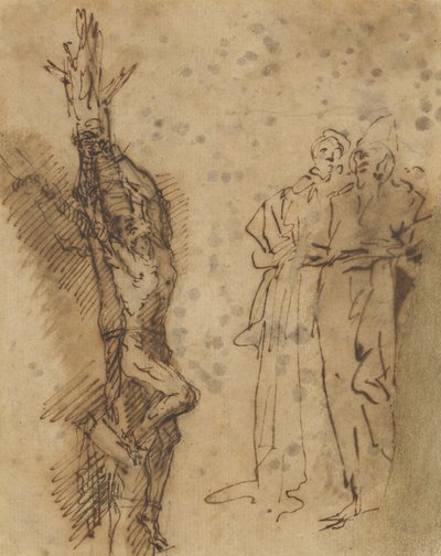 ポリクラテスの勉強？はりつけ、1662年頃 作： Salvator Rosa