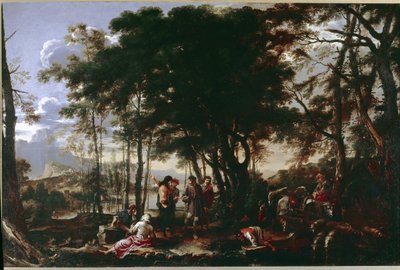 哲学者の森。サルヴァトルローザによる絵画 作： Salvator Rosa