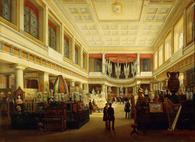 1854年、サルヴァトーレ・フェルゴラのサラ・タルシアでナポリで最初の産業展示会 作： Salvatore Fergola