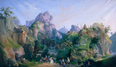 サルヴァトーレ フェルゴラ (1799-1874) によるフェルディナンド 2 世の王室の降誕シーン、カゼルタ宮殿 作： Salvatore Fergola