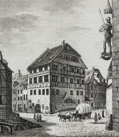 House of Albrecht Durer (1471-1528) in Nuremberg, Germany, lithograph by Salvatore Puglia from Poliorama Pittoresco, n 31, March 12   1458573   ja       japanese Successfully Translated  Original: Windsor Castle, Berkshire Translat: Windsor Castle, Berkshi 作： Salvatore Puglia