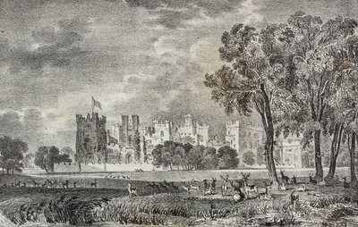 Raby Castle, Durham, Inglaterra, Reino Unido, litografia de Salvatore Puglia de Poliorama Pittoresco, n 42, 27 de maio 作： Salvatore Puglia