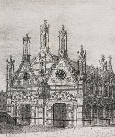 Vista da Igreja de Santa Maria della Spina em Pisa, Toscana, Itália, litografia de Salvatore Puglia de Poliorama Pittoresco, n 34, 29 de março 作： Salvatore Puglia
