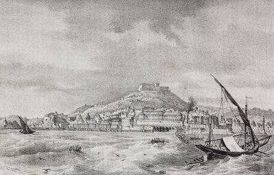 Vista de Nápoles do mar, Campania, Itália, litografia de Salvatore Puglia de Poliorama Pittoresco, n 2, 17 de agosto 作： Salvatore Puglia