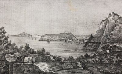 Vista de Posillipo do terraço do monsenhor Di Pietro, Campania, Itália, litografia de Salvatore Puglia de Poliorama Pittoresco, n 32, 16 de março 作： Salvatore Puglia