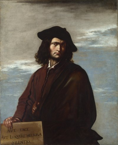 哲学自画像、c。 1645 作： Salvatore Rosa