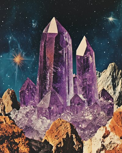 アメジストの宇宙的風景 作： Samantha Hearn