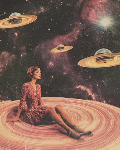 宇宙の輪に包まれた女性 作： Samantha Hearn