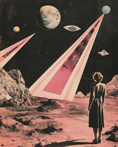 女性が異星の世界を眺める 作： Samantha Hearn