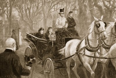 ビクトリア女王の最後のドライブ: オズボーン、1 月 15 日 作： Samuel (after) Begg
