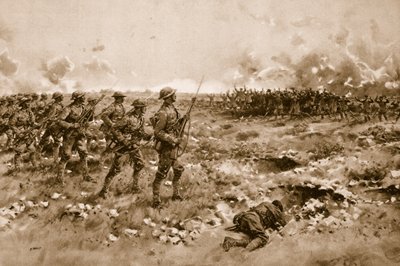 彼らの最後の希望: 意気消沈したドイツ兵は前進するイギリス軍に恩赦を乞う (リソ) 作： Samuel (after) Begg
