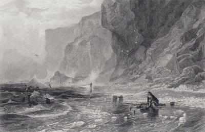 サー・ウォルター・スコットの『海賊』の挿絵（彫刻）。 作： Samuel (after) Bough