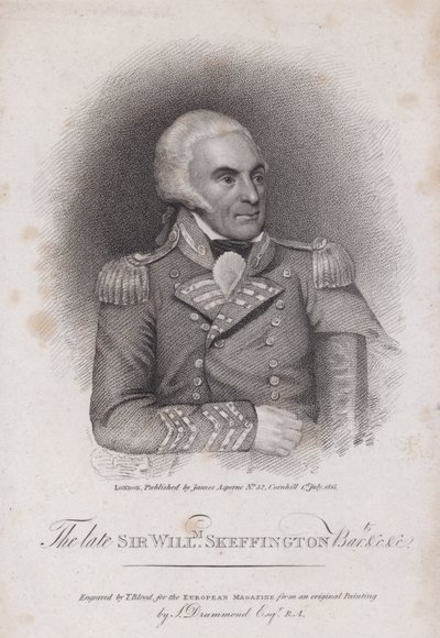 サー・ウィリアム・スケフィントン（1742-1815）レスターシャー・ヨーマンリー大佐（エングレーヴィング 作： Samuel (after) Drummond