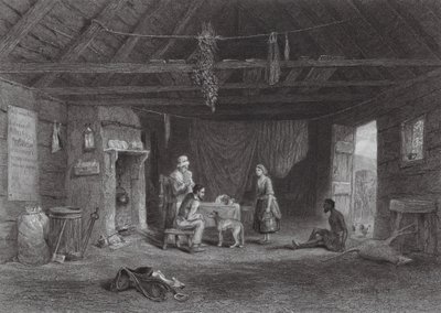 オーストラリアオーストラリアン・シェパードの小屋（エングレーヴィング） 作： Samuel (after) Prout