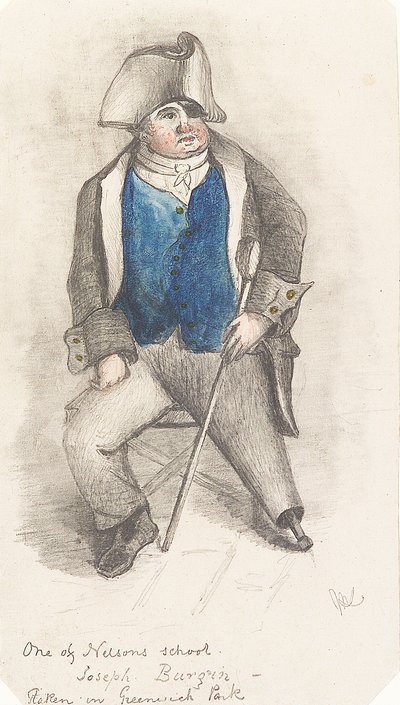 ジョセフ・バーギンの肖像 1844年頃（黒鉛と水彩画） 作： Samuel (attr.to) Lane