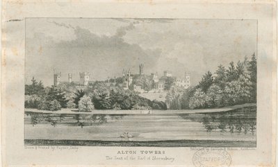 Alton&39;Abbey &39;（現在のAlton Towers）：リトグラフ、nd [c.1839]（印刷） 作： Samuel A. Rayner