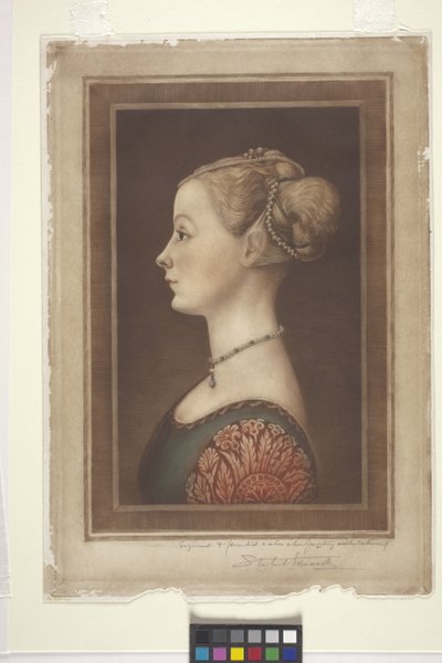 貴婦人の肖像」年代不明（版画） 作： Samuel Arlent Edwards