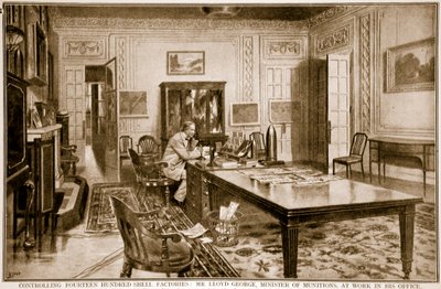 14のシェル工場の管理：軍隊大臣ロイドジョージ1914〜19歳 作： Samuel Begg