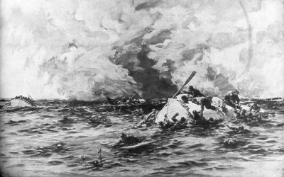 RMSルシタニアの救命ボート、1915年5月7日、1926 作： Samuel Begg