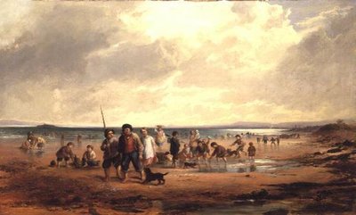 浜辺で遊ぶ子供たち 作： Samuel Bough