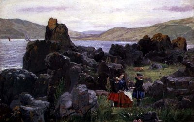 Miss Beath with Nelly and Tom, c.1863 （油彩・キャンバス） 作： Samuel Bough