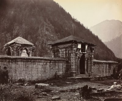 ナベシェラにある寺院、カシミール、インド、1864年。 作： Samuel Bourne