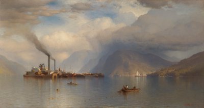 ハドソン川のストーム キング、1866 年。 作： Samuel Colman