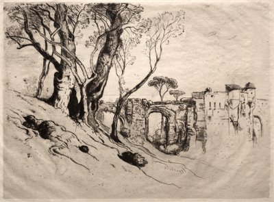 1884年、リビエラのオリーブの木。 作： Samuel Colman