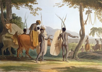 3月、「アフリカの風景と動物」のプレート5、1804年に彫刻されたアーティスト（アクアチント） 作： Samuel Daniell
