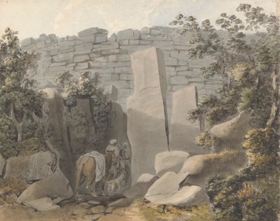廃墟の先住民と騎手 作： Samuel Davis
