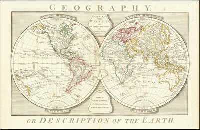 サミュエル・ダンによる1794年の世界地図 作： Samuel Dunn