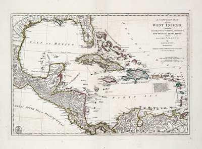 フロリダ、ルイジアナ、ニュー・スペイン、テラ・ファーマの海岸と全島を含む西インド諸島全図 作： Samuel Dunn
