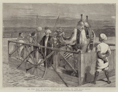 インドへの途中、カンタラのフェリー、スエズ運河 作： Samuel Edmund Waller