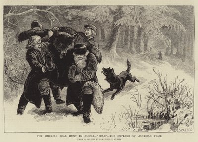 ロシアの帝国熊狩り、死者、オーストリア皇帝賞 作： Samuel Edmund Waller