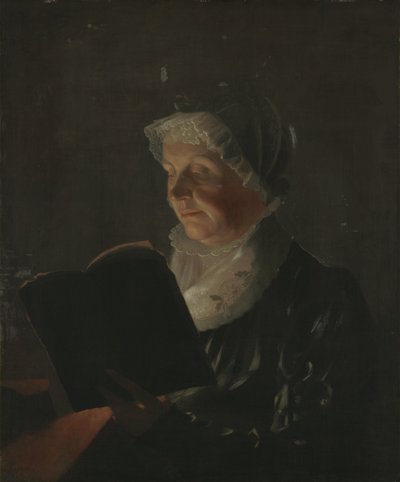 ろうそくの明かりで、c.1820（木に取り付けられたキャンバスに油彩） 作： Samuel Finley Breese Morse