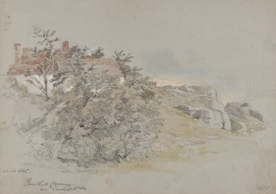 タンブリッジウェルズ近郊のラストホールコモン、1845年頃（紙、鉛筆、トイレ、ガッシュ） 作： Samuel Gillespie Prout