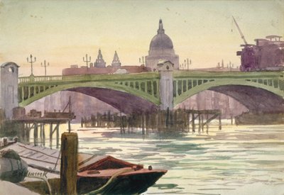 サザーク橋、ロンドン、1930 年 作： Samuel Harry Hancock
