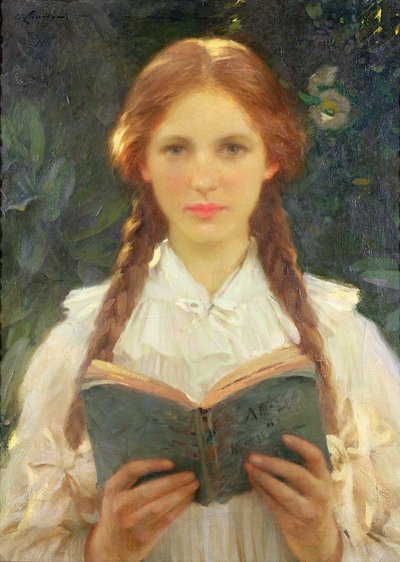 おさげ髪の少女 作： Samuel Henry William Llewelyn