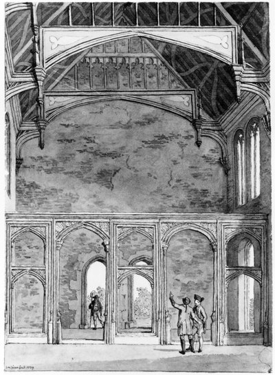 エルサムの大ホールの南西端、1779 作： Samuel Hieronymous Grimm