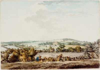 グランジアンドバーバーウッドの古い家、1787年（紙にペンとインクとトイレ） 作： Samuel Hieronymous Grimm