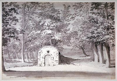 1772 年、ロンドンのグリニッジ公園にある製氷室または導管 作： Samuel Hieronymus Grimm