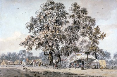 ロンドンのハイドパークにある陸軍キャンプ、c1780。 作： Samuel Hieronymus Grimm