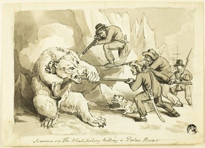 Seamen on the Whale Fishery Killing a Polar Bear (recto); Shell (verso)   1274156   ja       japanese Successfully Translated  Original: Osome and Hisamatsu from the series Manipulations of Love with Musical Accompaniment, c.1755-1806 (woodblock on paper)  作： Samuel Howett