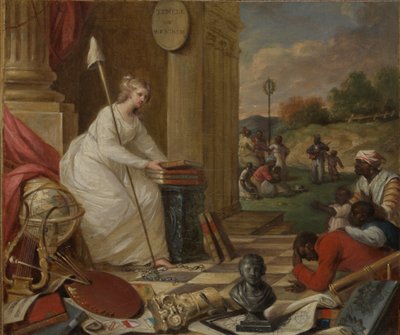 芸術と科学を展示する自由のための研究、またはアメリカの天才...、ca。 1791-92。 作： Samuel Jennings